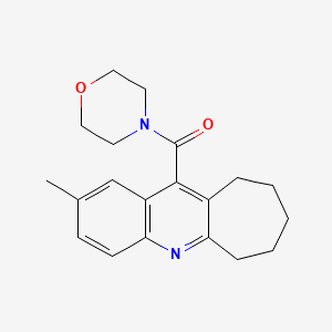 molecular formula C20H24N2O2 B15477682 Morpholine, 4-((7,8,9,10-tetrahydro-2-methyl-6H-cyclohepta(b)quinolin-11-yl)carbonyl)- CAS No. 36068-71-0