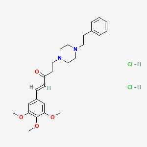 molecular formula C26H36Cl2N2O4 B15477684 Piperazine, 1-phenethyl-4-(2-(3,4,5-trimethoxycinnamoyl)ethyl)-, dihydrochloride CAS No. 37151-45-4