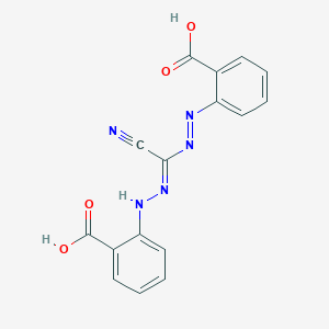 molecular formula C16H11N5O4 B15477719 2-[(2E)-2-[[(2-carboxyphenyl)diazenyl]-cyanomethylidene]hydrazinyl]benzoic acid 