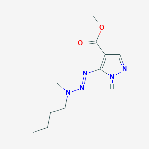 molecular formula C10H17N5O2 B15477735 methyl 5-[(E)-[butyl(methyl)amino]diazenyl]-1H-pyrazole-4-carboxylate CAS No. 34039-62-8