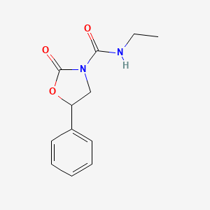 molecular formula C12H14N2O3 B15477769 N-Ethyl-2-oxo-5-phenyl-3-oxazolidinecarboxamide CAS No. 34724-93-1