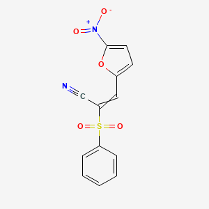 molecular formula C13H8N2O5S B15477828 2-(Benzenesulfonyl)-3-(5-nitrofuran-2-yl)prop-2-enenitrile CAS No. 24478-47-5