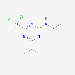 molecular formula C9H13Cl3N4 B15477852 N-ethyl-4-propan-2-yl-6-(trichloromethyl)-1,3,5-triazin-2-amine CAS No. 24803-27-8