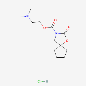 molecular formula C12H21ClN2O4 B15477943 1-Oxa-3-azaspiro(4.4)nonane-3-carboxylic acid, 2-oxo-, 2-dimethylaminoethyl ester, hydrochloride CAS No. 24247-73-2