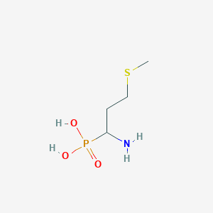 molecular formula C4H12NO3PS B15477951 Phosphonic acid, [1-amino-3-(methylthio)propyl]- CAS No. 30411-90-6