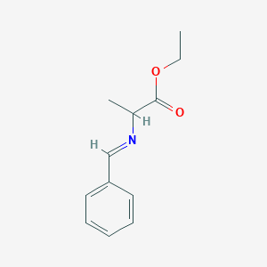 molecular formula C12H15NO2 B015478 (+/-)-N-(Benzylidene)alanine Ethyl Ester CAS No. 60930-36-1