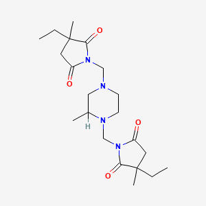 molecular formula C21H34N4O4 B15478033 N,N'-((2-Methyl-1,4-piperazinediyl)dimethylene)bis(2-ethyl-2-methylsuccinimide) CAS No. 32850-17-2