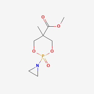 molecular formula C8H14NO5P B15478254 Methyl 2-(aziridin-1-yl)-5-methyl-1,3,2-dioxaphosphinane-5-carboxylate 2-oxide CAS No. 27247-40-1