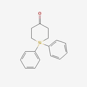 molecular formula C17H18OSi B15478361 Silacyclohexan-4-one, 1,1-diphenyl- CAS No. 34564-75-5