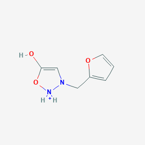 molecular formula C7H9N2O3+ B15478431 3-[(Furan-2-yl)methyl]-5-hydroxy-2,3-dihydro-1,2,3-oxadiazol-2-ium CAS No. 25245-22-1