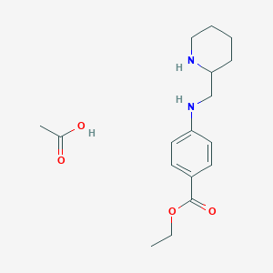 molecular formula C17H26N2O4 B15478432 acetic acid;ethyl 4-(piperidin-2-ylmethylamino)benzoate CAS No. 26082-12-2