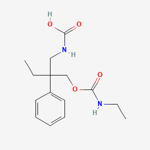 molecular formula C15H22N2O4 B15478499 Ethylcarbamic acid beta-ethyl-beta-(hydroxymethyl)phenethyl ester carbamate (ester) CAS No. 25642-68-6