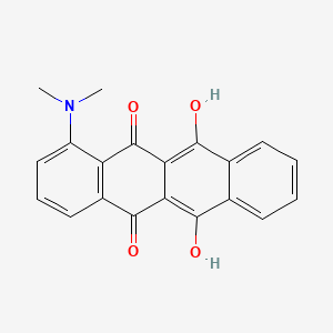 molecular formula C20H15NO4 B15478516 6,11-Dihydroxy-1-(dimethylamino)-5,12-naphthacenedione CAS No. 25680-06-2