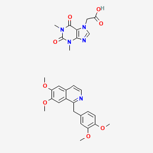 molecular formula C29H31N5O8 B15478518 Paraverine theophylline 7-acetate CAS No. 27248-42-6