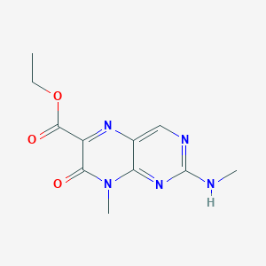 molecular formula C11H13N5O3 B15478599 Ethyl 8-methyl-2-(methylamino)-7-oxopteridine-6-carboxylate CAS No. 31937-19-6