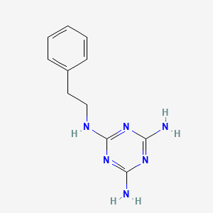 molecular formula C11H14N6 B15478725 N~2~-(2-Phenylethyl)-1,3,5-triazine-2,4,6-triamine CAS No. 30084-15-2