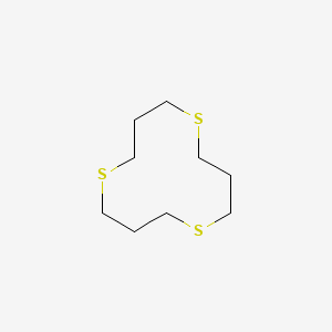 molecular formula C9H18S3 B15478775 1,5,9-Trithiacyclododecane CAS No. 25423-58-9