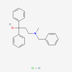 molecular formula C23H26ClNO B15478798 Benzhydrol, alpha-(2-(benzylmethylamino)-1-methylethyl)-, hydrochloride CAS No. 25772-96-7