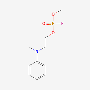 molecular formula C10H15FNO3P B15478819 Phosphorofluoridic acid, methyl 2-(methylphenylamino)ethyl ester CAS No. 34256-96-7
