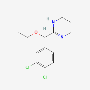 molecular formula C13H16Cl2N2O B15478890 3,4,5,6-Tetrahydro-2-(3,4-dichloro-alpha-ethoxybenzyl)pyrimidine CAS No. 33235-96-0