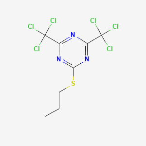 molecular formula C8H7Cl6N3S B15478980 s-Triazine, 2-(propylthio)-4,6-bis(trichloromethyl)- 