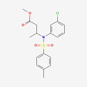 molecular formula C18H20ClNO4S B15479005 Methyl 3-[(3-chlorophenyl)(4-methylbenzene-1-sulfonyl)amino]butanoate CAS No. 34129-51-6