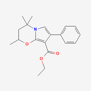 molecular formula C19H23NO3 B15479036 Ethyl 2,4,4-trimethyl-7-phenyl-3,4-dihydro-2h-pyrrolo[2,1-b][1,3]oxazine-8-carboxylate CAS No. 34579-28-7