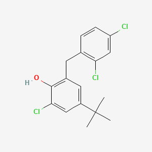 molecular formula C17H17Cl3O B15479102 o-Cresol, 4-tert-butyl-6-chloro-alpha-(2,4-dichlorophenyl)- CAS No. 23802-22-4