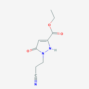molecular formula C9H11N3O3 B15479117 Ethyl 1-(2-cyanoethyl)-5-oxo-2,5-dihydro-1H-pyrazole-3-carboxylate CAS No. 30293-31-3