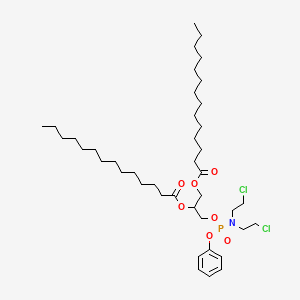 molecular formula C41H72Cl2NO7P B15479131 [3-[Bis(2-chloroethyl)amino-phenoxyphosphoryl]oxy-2-tetradecanoyloxypropyl] tetradecanoate CAS No. 35717-43-2