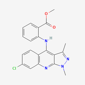 molecular formula C20H17ClN4O2 B15479193 Methyl 2-[(7-chloro-1,3-dimethyl-1h-pyrazolo[3,4-b]quinolin-4-yl)amino]benzoate CAS No. 25628-00-6