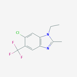 molecular formula C11H10ClF3N2 B154797 1H-Benzimidazole, 6-chloro-1-ethyl-2-methyl-5-(trifluoromethyl)- CAS No. 1736-34-1