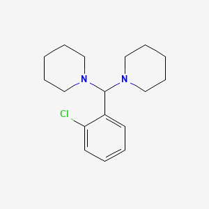 molecular formula C17H25ClN2 B15479846 Piperidine, 1,1'-(o-chlorobenzylidene)di- CAS No. 34595-24-9