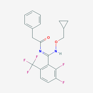 molecular formula C20H17F5N2O2 B154804 N-(((Cyclopropylmethoxy)imino)(2,3-difluoro-6-(trifluoromethyl)phenyl)methyl)-2-phenylacetamide CAS No. 180409-60-3