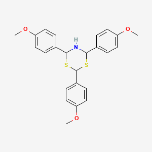 molecular formula C24H25NO3S2 B15480487 2,4,6-Tris(4-methoxyphenyl)-1,3,5-dithiazinane CAS No. 22776-95-0