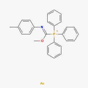 molecular formula C27H25AuNOP+ B15480877 gold;[C-methoxy-N-(4-methylphenyl)carbonimidoyl]-triphenylphosphanium CAS No. 33637-36-4