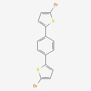 molecular formula C14H8Br2S2 B15480907 Thiophene, 2,2'-(1,4-phenylene)bis[5-bromo- CAS No. 23354-88-3