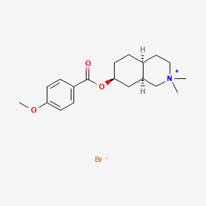 molecular formula C19H28BrNO3 B15480912 Isoquinolium, 1,2,3,4,4a-beta,5,6,7,8,8a-beta-decahydro-7-alpha-hydroxy-2,2-dimethyl-, bromide, p-anisate CAS No. 28798-20-1