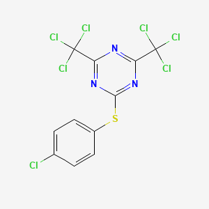 molecular formula C11H4Cl7N3S B15480954 s-Triazine, 2-[(p-chlorophenyl)thio]-4,6-bis(trichloromethyl)- 