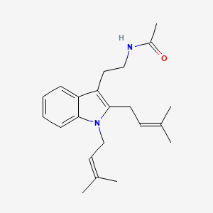 molecular formula C22H30N2O B15481005 N-{2-[1,2-Bis(3-methylbut-2-en-1-yl)-1H-indol-3-yl]ethyl}acetamide CAS No. 23690-26-8