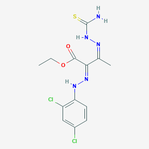 molecular formula C13H15Cl2N5O2S B15481016 ethyl (2Z,3Z)-3-(carbamothioylhydrazinylidene)-2-[(2,4-dichlorophenyl)hydrazinylidene]butanoate CAS No. 29783-81-1