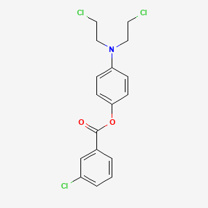 molecular formula C17H16Cl3NO2 B15481071 p-(Bis(2-chloroethyl)amino)phenyl m-chlorobenzoate CAS No. 22953-54-4