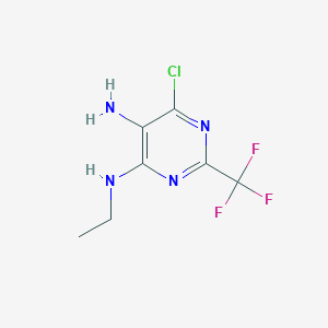 molecular formula C7H8ClF3N4 B154811 6-Chloro-n4-ethyl-2-(trifluoromethyl)pyrimidine-4,5-diamine CAS No. 1810-35-1
