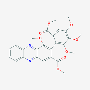 molecular formula C26H24N2O8 B15481269 Methyl 4-methoxy-3-[2,3,4-trimethoxy-6-(methoxycarbonyl)phenyl]phenazine-2-carboxylate CAS No. 18473-68-2