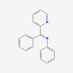molecular formula C18H14N2 B15481296 Benzenamine, N-(phenyl-2-pyridinylmethylene)- CAS No. 30894-24-7