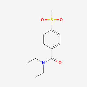 molecular formula C12H17NO3S B15481331 Benzamide, N,N-diethyl-p-(methylsulfonyl)- CAS No. 20884-78-0