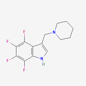 molecular formula C14H14F4N2 B15481377 4,5,6,7-Tetrafluoro-3-[(piperidin-1-yl)methyl]-1H-indole CAS No. 30683-40-0
