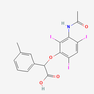 molecular formula C17H14I3NO4 B15481459 2-(3-Acetamido-2,4,6-triiodophenoxy)-2-(m-tolyl)acetic acid CAS No. 23197-56-0