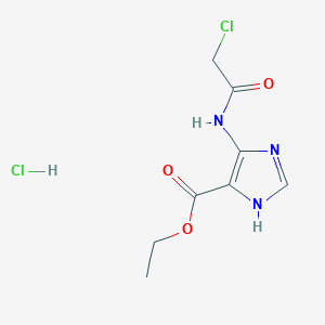 molecular formula C8H11Cl2N3O3 B15481499 Imidazole-4-carboxylic acid, 5-(2-chloroacetamido)-, ethyl ester, monohydrochloride CAS No. 21190-08-9