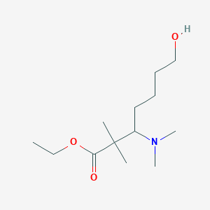 molecular formula C13H27NO3 B15481561 Ethyl 3-(dimethylamino)-7-hydroxy-2,2-dimethylheptanoate CAS No. 26683-08-9